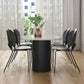 Modern Style Oval Dining Table Double Pedestal Dining Table with Black Legs Clearhalo ' dining_table' 'Dining Tables & Seating' 'Dining Tables' 'furn' 'furn_dining_table' 'Furniture' 'furniture_dining_table' 'Kitchen & Dining Furniture' 'kitchen&dining_furn' 'kitchen' 'kitchen_dining_table' 4246689