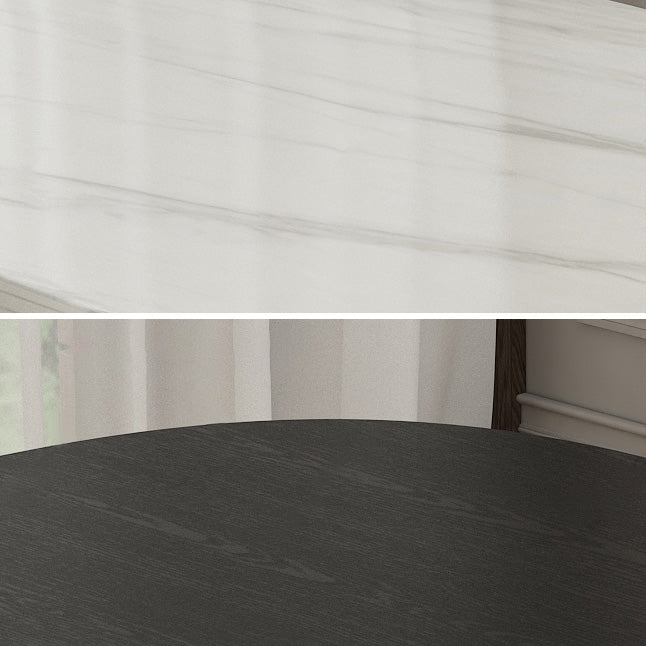 Modern Style Oval Dining Table Double Pedestal Dining Table with Black Legs Clearhalo ' dining_table' 'Dining Tables & Seating' 'Dining Tables' 'furn' 'furn_dining_table' 'Furniture' 'furniture_dining_table' 'Kitchen & Dining Furniture' 'kitchen&dining_furn' 'kitchen' 'kitchen_dining_table' 4246694