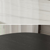 Modern Style Oval Dining Table Double Pedestal Dining Table with Black Legs Clearhalo ' dining_table' 'Dining Tables & Seating' 'Dining Tables' 'furn' 'furn_dining_table' 'Furniture' 'furniture_dining_table' 'Kitchen & Dining Furniture' 'kitchen&dining_furn' 'kitchen' 'kitchen_dining_table' 4246694