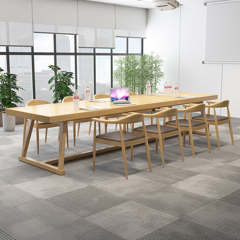 Rectangle Trestle Dinner Table Solid Wood Dining Room Collection for Home Clearhalo ' dining_table' 'Dining Tables & Seating' 'Dining Tables' 'furn' 'furn_dining_table' 'Furniture' 'furniture_dining_table' 'Kitchen & Dining Furniture' 'kitchen&dining_furn' 'kitchen' 'kitchen_dining_table' 4246701