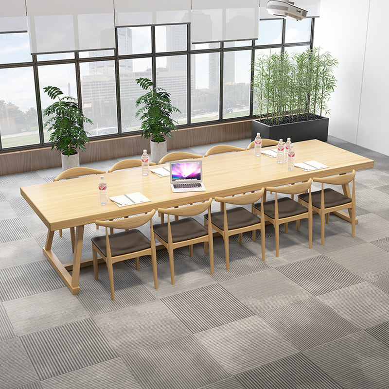Rectangle Trestle Dinner Table Solid Wood Dining Room Collection for Home Clearhalo ' dining_table' 'Dining Tables & Seating' 'Dining Tables' 'furn' 'furn_dining_table' 'Furniture' 'furniture_dining_table' 'Kitchen & Dining Furniture' 'kitchen&dining_furn' 'kitchen' 'kitchen_dining_table' 4246702
