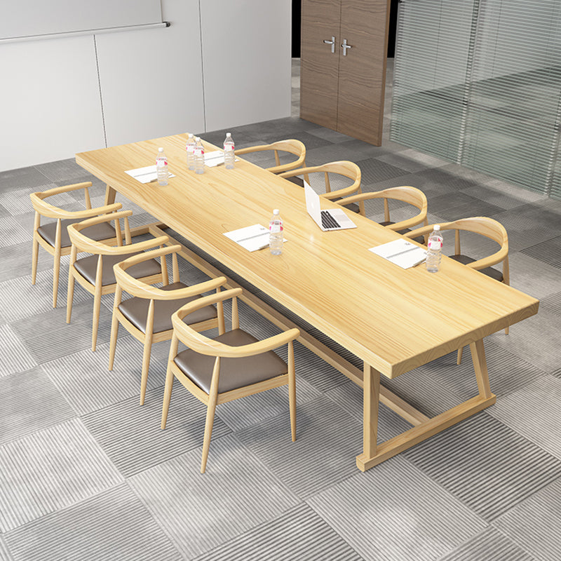 Rectangle Trestle Dinner Table Solid Wood Dining Room Collection for Home Clearhalo ' dining_table' 'Dining Tables & Seating' 'Dining Tables' 'furn' 'furn_dining_table' 'Furniture' 'furniture_dining_table' 'Kitchen & Dining Furniture' 'kitchen&dining_furn' 'kitchen' 'kitchen_dining_table' 4246703