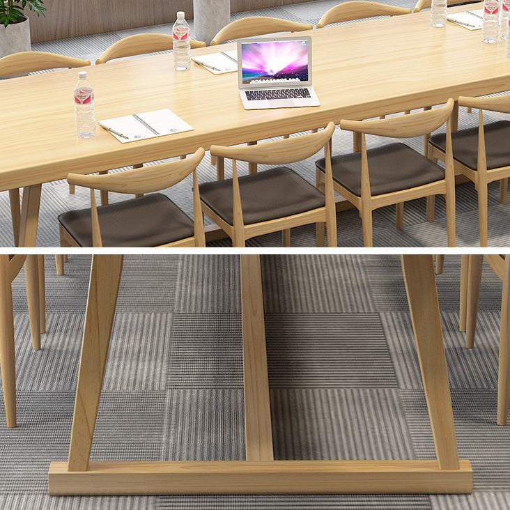 Rectangle Trestle Dinner Table Solid Wood Dining Room Collection for Home Clearhalo ' dining_table' 'Dining Tables & Seating' 'Dining Tables' 'furn' 'furn_dining_table' 'Furniture' 'furniture_dining_table' 'Kitchen & Dining Furniture' 'kitchen&dining_furn' 'kitchen' 'kitchen_dining_table' 4246705