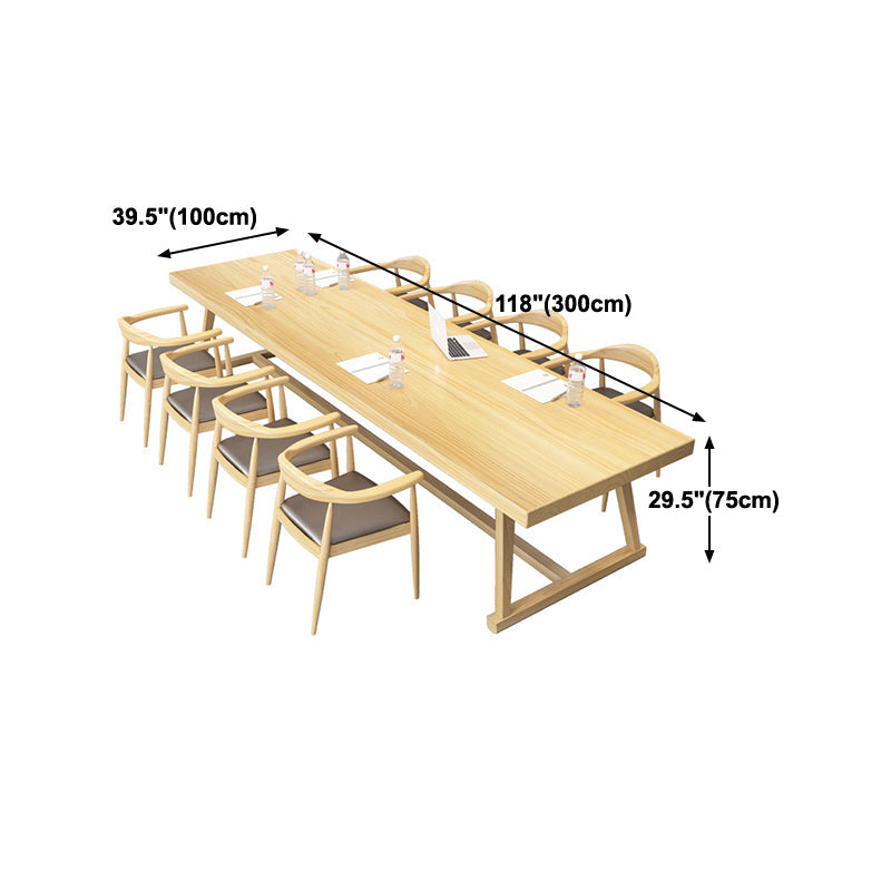 Rectangle Trestle Dinner Table Solid Wood Dining Room Collection for Home Clearhalo ' dining_table' 'Dining Tables & Seating' 'Dining Tables' 'furn' 'furn_dining_table' 'Furniture' 'furniture_dining_table' 'Kitchen & Dining Furniture' 'kitchen&dining_furn' 'kitchen' 'kitchen_dining_table' 4246712