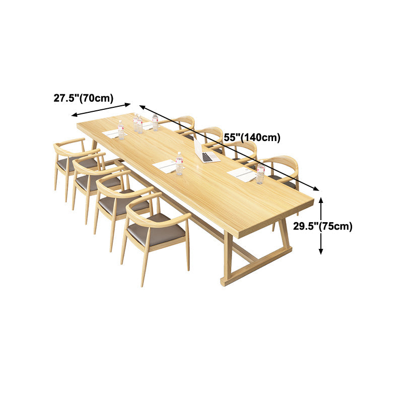 Rectangle Trestle Dinner Table Solid Wood Dining Room Collection for Home Clearhalo ' dining_table' 'Dining Tables & Seating' 'Dining Tables' 'furn' 'furn_dining_table' 'Furniture' 'furniture_dining_table' 'Kitchen & Dining Furniture' 'kitchen&dining_furn' 'kitchen' 'kitchen_dining_table' 4246716