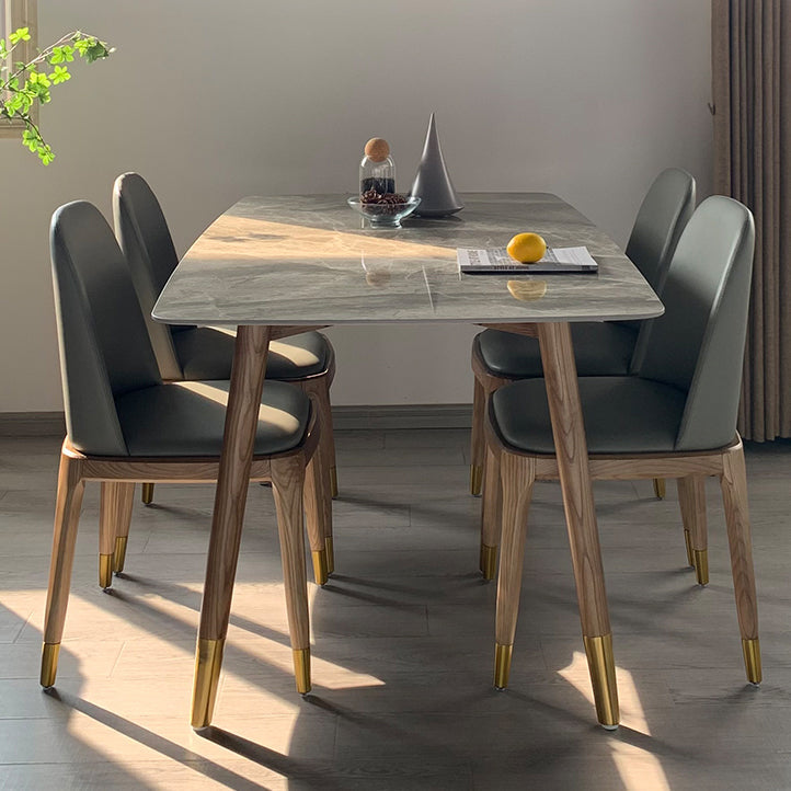 Sintered Stone Two-Color Dining Table Luxury 4 Legs Table for Dining Room Clearhalo ' dining_table' 'Dining Tables & Seating' 'Dining Tables' 'furn' 'furn_dining_table' 'Furniture' 'furniture_dining_table' 'Kitchen & Dining Furniture' 'kitchen&dining_furn' 'kitchen' 'kitchen_dining_table' 4246719