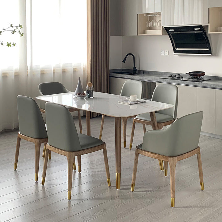 Sintered Stone Two-Color Dining Table Luxury 4 Legs Table for Dining Room Clearhalo ' dining_table' 'Dining Tables & Seating' 'Dining Tables' 'furn' 'furn_dining_table' 'Furniture' 'furniture_dining_table' 'Kitchen & Dining Furniture' 'kitchen&dining_furn' 'kitchen' 'kitchen_dining_table' 4246720