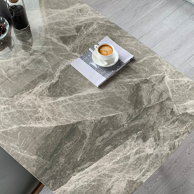 Sintered Stone Two-Color Dining Table Luxury 4 Legs Table for Dining Room Clearhalo ' dining_table' 'Dining Tables & Seating' 'Dining Tables' 'furn' 'furn_dining_table' 'Furniture' 'furniture_dining_table' 'Kitchen & Dining Furniture' 'kitchen&dining_furn' 'kitchen' 'kitchen_dining_table' 4246721