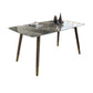 Sintered Stone Two-Color Dining Table Luxury 4 Legs Table for Dining Room Gray Without Chairs Clearhalo ' dining_table' 'Dining Tables & Seating' 'Dining Tables' 'furn' 'furn_dining_table' 'Furniture' 'furniture_dining_table' 'Kitchen & Dining Furniture' 'kitchen&dining_furn' 'kitchen' 'kitchen_dining_table' 4246722