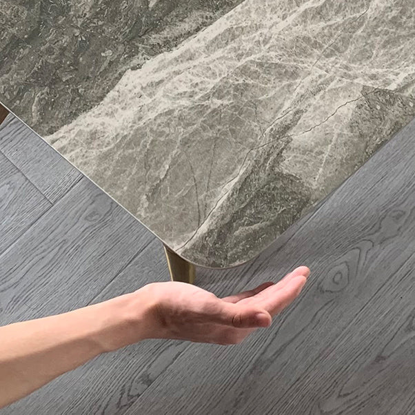 Sintered Stone Two-Color Dining Table Luxury 4 Legs Table for Dining Room Clearhalo ' dining_table' 'Dining Tables & Seating' 'Dining Tables' 'furn' 'furn_dining_table' 'Furniture' 'furniture_dining_table' 'Kitchen & Dining Furniture' 'kitchen&dining_furn' 'kitchen' 'kitchen_dining_table' 4246723