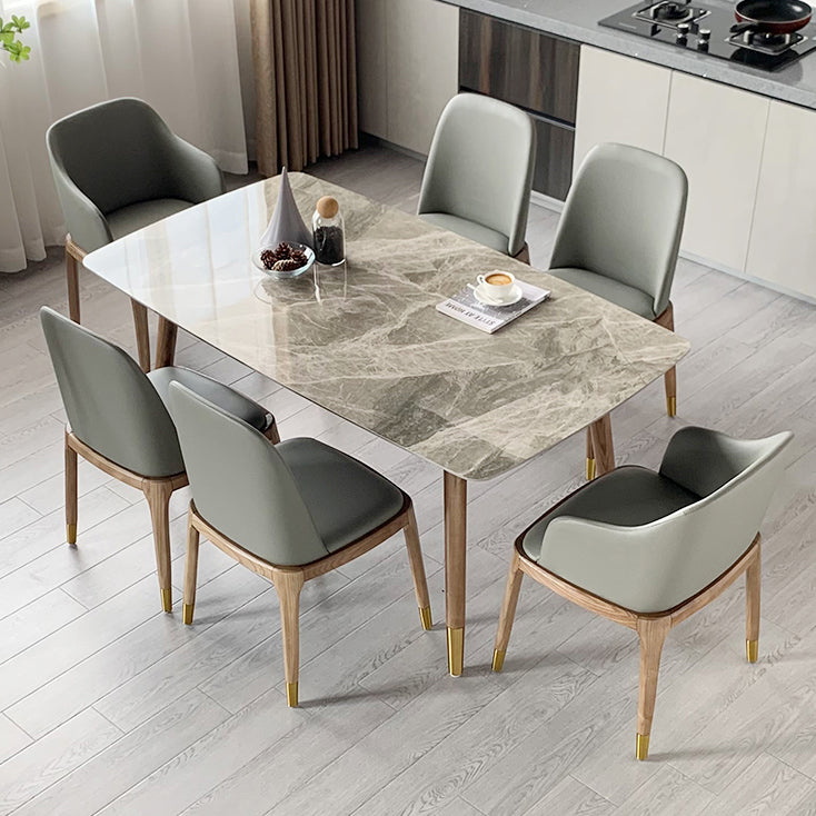 Sintered Stone Two-Color Dining Table Luxury 4 Legs Table for Dining Room Clearhalo ' dining_table' 'Dining Tables & Seating' 'Dining Tables' 'furn' 'furn_dining_table' 'Furniture' 'furniture_dining_table' 'Kitchen & Dining Furniture' 'kitchen&dining_furn' 'kitchen' 'kitchen_dining_table' 4246726