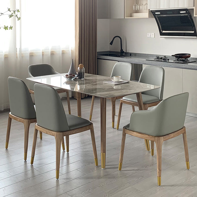 Sintered Stone Two-Color Dining Table Luxury 4 Legs Table for Dining Room Clearhalo ' dining_table' 'Dining Tables & Seating' 'Dining Tables' 'furn' 'furn_dining_table' 'Furniture' 'furniture_dining_table' 'Kitchen & Dining Furniture' 'kitchen&dining_furn' 'kitchen' 'kitchen_dining_table' 4246727