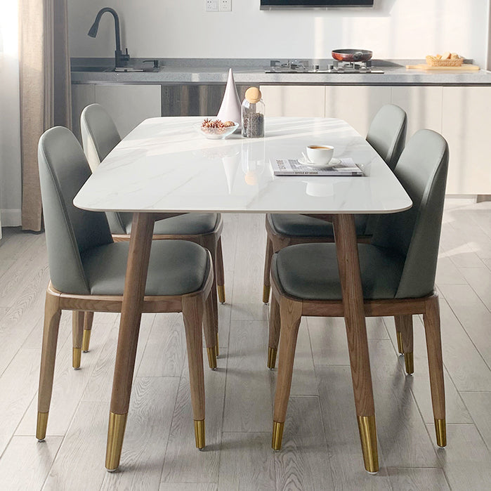 Sintered Stone Two-Color Dining Table Luxury 4 Legs Table for Dining Room Clearhalo ' dining_table' 'Dining Tables & Seating' 'Dining Tables' 'furn' 'furn_dining_table' 'Furniture' 'furniture_dining_table' 'Kitchen & Dining Furniture' 'kitchen&dining_furn' 'kitchen' 'kitchen_dining_table' 4246728