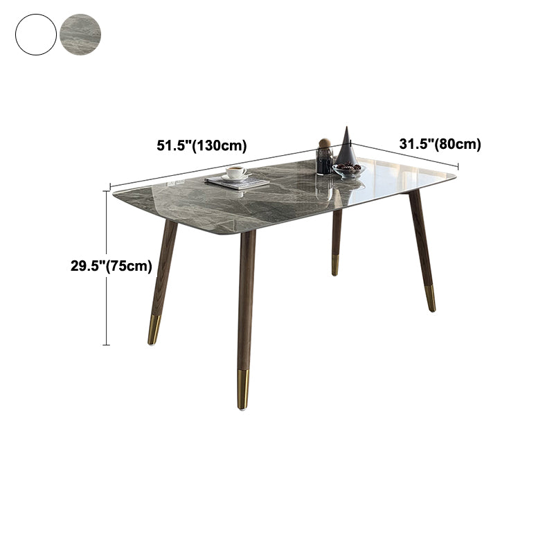 Sintered Stone Two-Color Dining Table Luxury 4 Legs Table for Dining Room Clearhalo ' dining_table' 'Dining Tables & Seating' 'Dining Tables' 'furn' 'furn_dining_table' 'Furniture' 'furniture_dining_table' 'Kitchen & Dining Furniture' 'kitchen&dining_furn' 'kitchen' 'kitchen_dining_table' 4246730