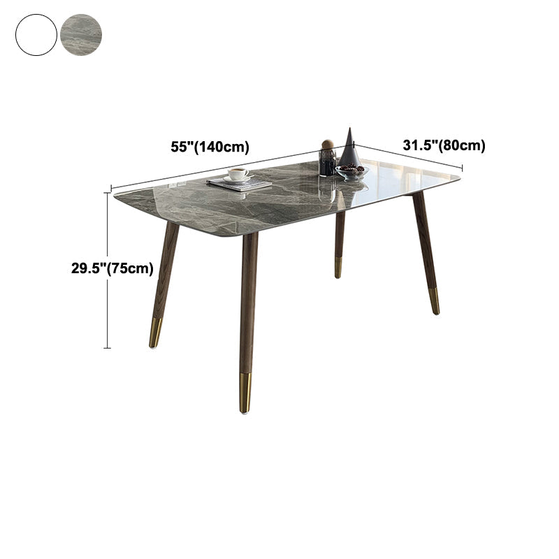 Sintered Stone Two-Color Dining Table Luxury 4 Legs Table for Dining Room Clearhalo ' dining_table' 'Dining Tables & Seating' 'Dining Tables' 'furn' 'furn_dining_table' 'Furniture' 'furniture_dining_table' 'Kitchen & Dining Furniture' 'kitchen&dining_furn' 'kitchen' 'kitchen_dining_table' 4246731