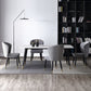 Traditional Luxury Dining Table Rectangle Sintered Stone 4 Legs Dining Table with Black Frame Clearhalo ' dining_table' 'Dining Tables & Seating' 'Dining Tables' 'furn' 'furn_dining_table' 'Furniture' 'furniture_dining_table' 'Kitchen & Dining Furniture' 'kitchen&dining_furn' 'kitchen' 'kitchen_dining_table' 4246752