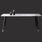 Traditional Luxury Dining Table Rectangle Sintered Stone 4 Legs Dining Table with Black Frame Clearhalo ' dining_table' 'Dining Tables & Seating' 'Dining Tables' 'furn' 'furn_dining_table' 'Furniture' 'furniture_dining_table' 'Kitchen & Dining Furniture' 'kitchen&dining_furn' 'kitchen' 'kitchen_dining_table' 4246759