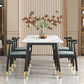 Sintered Stone White Dining Table Glam Style 4 Legs Table for Dining Room Clearhalo ' dining_table' 'Dining Tables & Seating' 'Dining Tables' 'furn' 'furn_dining_table' 'Furniture' 'furniture_dining_table' 'Kitchen & Dining Furniture' 'kitchen&dining_furn' 'kitchen' 'kitchen_dining_table' 4246769