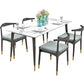 Sintered Stone White Dining Table Glam Style 4 Legs Table for Dining Room Clearhalo ' dining_table' 'Dining Tables & Seating' 'Dining Tables' 'furn' 'furn_dining_table' 'Furniture' 'furniture_dining_table' 'Kitchen & Dining Furniture' 'kitchen&dining_furn' 'kitchen' 'kitchen_dining_table' 4246771