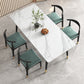 Sintered Stone White Dining Table Glam Style 4 Legs Table for Dining Room Clearhalo ' dining_table' 'Dining Tables & Seating' 'Dining Tables' 'furn' 'furn_dining_table' 'Furniture' 'furniture_dining_table' 'Kitchen & Dining Furniture' 'kitchen&dining_furn' 'kitchen' 'kitchen_dining_table' 4246775