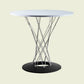 Modern Style Dining Table Round Dining Table with Metal Base for Home Use White-Black 31.5"L x 31.5"W x 28"H Clearhalo ' dining_table' 'Dining Tables & Seating' 'Dining Tables' 'Furniture' 'furniture_dining_table' 'Kitchen & Dining Furniture' 'kitchen&dining_furn' 'kitchen' 'kitchen_dining_table' 4246795
