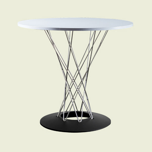 Modern Style Dining Table Round Dining Table with Metal Base for Home Use White-Black 31.5"L x 31.5"W x 28"H Clearhalo ' dining_table' 'Dining Tables & Seating' 'Dining Tables' 'Furniture' 'furniture_dining_table' 'Kitchen & Dining Furniture' 'kitchen&dining_furn' 'kitchen' 'kitchen_dining_table' 4246795