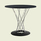Modern Style Dining Table Round Dining Table with Metal Base for Home Use Silver 31.5"L x 31.5"W x 28"H Clearhalo ' dining_table' 'Dining Tables & Seating' 'Dining Tables' 'Furniture' 'furniture_dining_table' 'Kitchen & Dining Furniture' 'kitchen&dining_furn' 'kitchen' 'kitchen_dining_table' 4246797