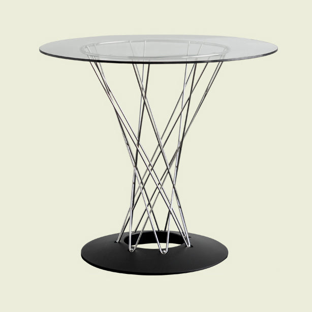 Modern Style Dining Table Round Dining Table with Metal Base for Home Use Silver Clear 31.5"L x 31.5"W x 28"H Clearhalo ' dining_table' 'Dining Tables & Seating' 'Dining Tables' 'Furniture' 'furniture_dining_table' 'Kitchen & Dining Furniture' 'kitchen&dining_furn' 'kitchen' 'kitchen_dining_table' 4246798
