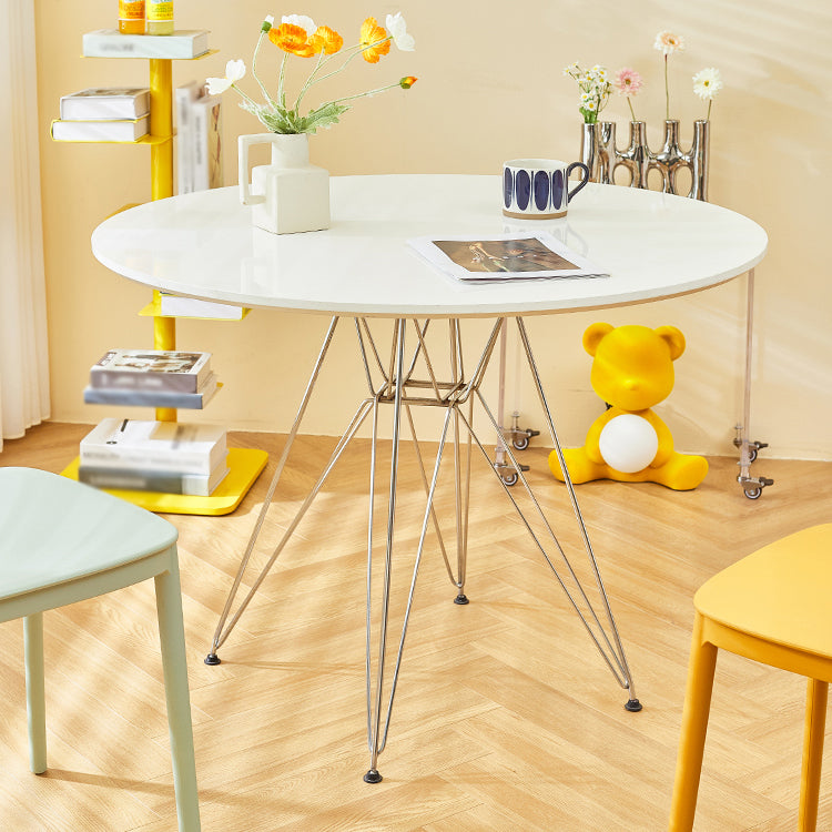 Modern Style Dining Table Round Dining Table with Metal Base for Home Use Clearhalo ' dining_table' 'Dining Tables & Seating' 'Dining Tables' 'Furniture' 'furniture_dining_table' 'Kitchen & Dining Furniture' 'kitchen&dining_furn' 'kitchen' 'kitchen_dining_table' 4246799