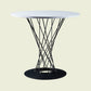 Modern Style Dining Table Round Dining Table with Metal Base for Home Use Black-White 31.5"L x 31.5"W x 28"H Clearhalo ' dining_table' 'Dining Tables & Seating' 'Dining Tables' 'Furniture' 'furniture_dining_table' 'Kitchen & Dining Furniture' 'kitchen&dining_furn' 'kitchen' 'kitchen_dining_table' 4246801