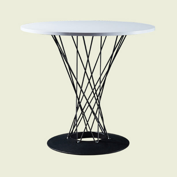 Modern Style Dining Table Round Dining Table with Metal Base for Home Use Black-White 31.5"L x 31.5"W x 28"H Clearhalo ' dining_table' 'Dining Tables & Seating' 'Dining Tables' 'Furniture' 'furniture_dining_table' 'Kitchen & Dining Furniture' 'kitchen&dining_furn' 'kitchen' 'kitchen_dining_table' 4246801