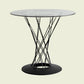 Modern Style Dining Table Round Dining Table with Metal Base for Home Use Black Clear 31.5"L x 31.5"W x 28"H Clearhalo ' dining_table' 'Dining Tables & Seating' 'Dining Tables' 'Furniture' 'furniture_dining_table' 'Kitchen & Dining Furniture' 'kitchen&dining_furn' 'kitchen' 'kitchen_dining_table' 4246805