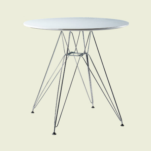 Modern Style Dining Table Round Dining Table with Metal Base for Home Use White 27.6"L x 27.6"W x 28.3"H Clearhalo ' dining_table' 'Dining Tables & Seating' 'Dining Tables' 'Furniture' 'furniture_dining_table' 'Kitchen & Dining Furniture' 'kitchen&dining_furn' 'kitchen' 'kitchen_dining_table' 4246808