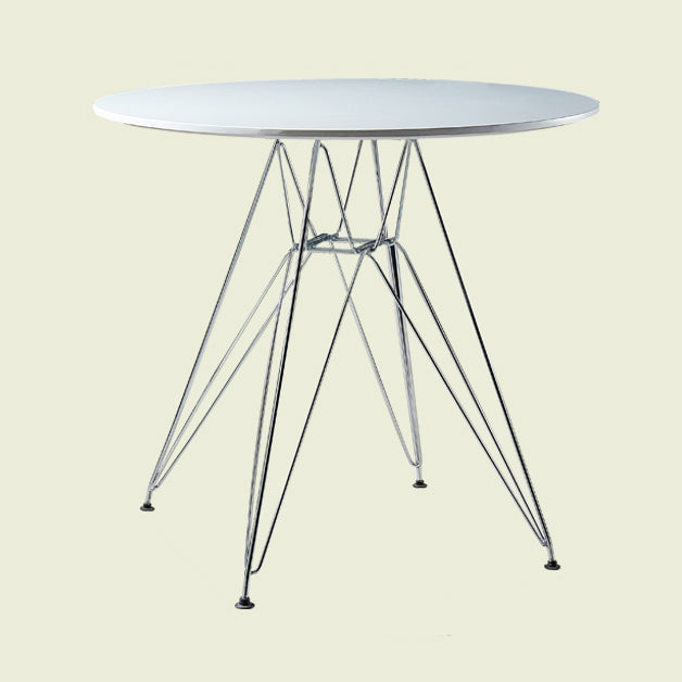 Modern Style Dining Table Round Dining Table with Metal Base for Home Use White 31.5"L x 31.5"W x 28.3"H Clearhalo ' dining_table' 'Dining Tables & Seating' 'Dining Tables' 'Furniture' 'furniture_dining_table' 'Kitchen & Dining Furniture' 'kitchen&dining_furn' 'kitchen' 'kitchen_dining_table' 4246810