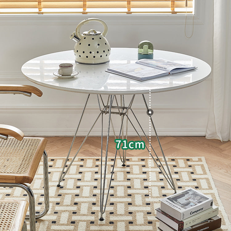 Modern Style Dining Table Round Dining Table with Metal Base for Home Use Clearhalo ' dining_table' 'Dining Tables & Seating' 'Dining Tables' 'Furniture' 'furniture_dining_table' 'Kitchen & Dining Furniture' 'kitchen&dining_furn' 'kitchen' 'kitchen_dining_table' 4246813