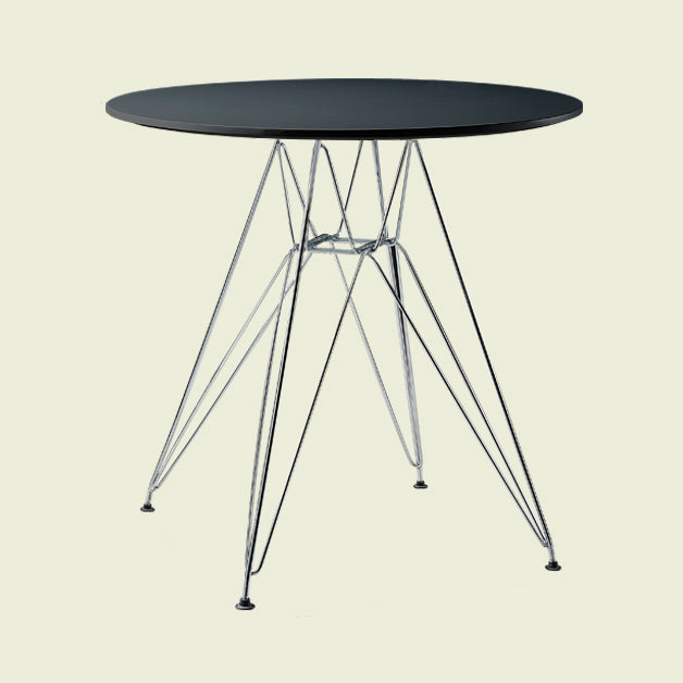 Modern Style Dining Table Round Dining Table with Metal Base for Home Use Black 27.6"L x 27.6"W x 28.3"H Clearhalo ' dining_table' 'Dining Tables & Seating' 'Dining Tables' 'Furniture' 'furniture_dining_table' 'Kitchen & Dining Furniture' 'kitchen&dining_furn' 'kitchen' 'kitchen_dining_table' 4246815