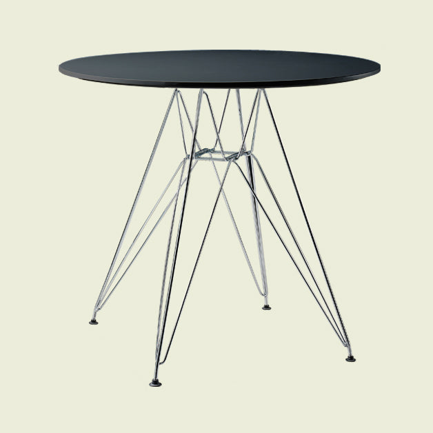 Modern Style Dining Table Round Dining Table with Metal Base for Home Use Black 31.5"L x 31.5"W x 28.3"H Clearhalo ' dining_table' 'Dining Tables & Seating' 'Dining Tables' 'Furniture' 'furniture_dining_table' 'Kitchen & Dining Furniture' 'kitchen&dining_furn' 'kitchen' 'kitchen_dining_table' 4246816