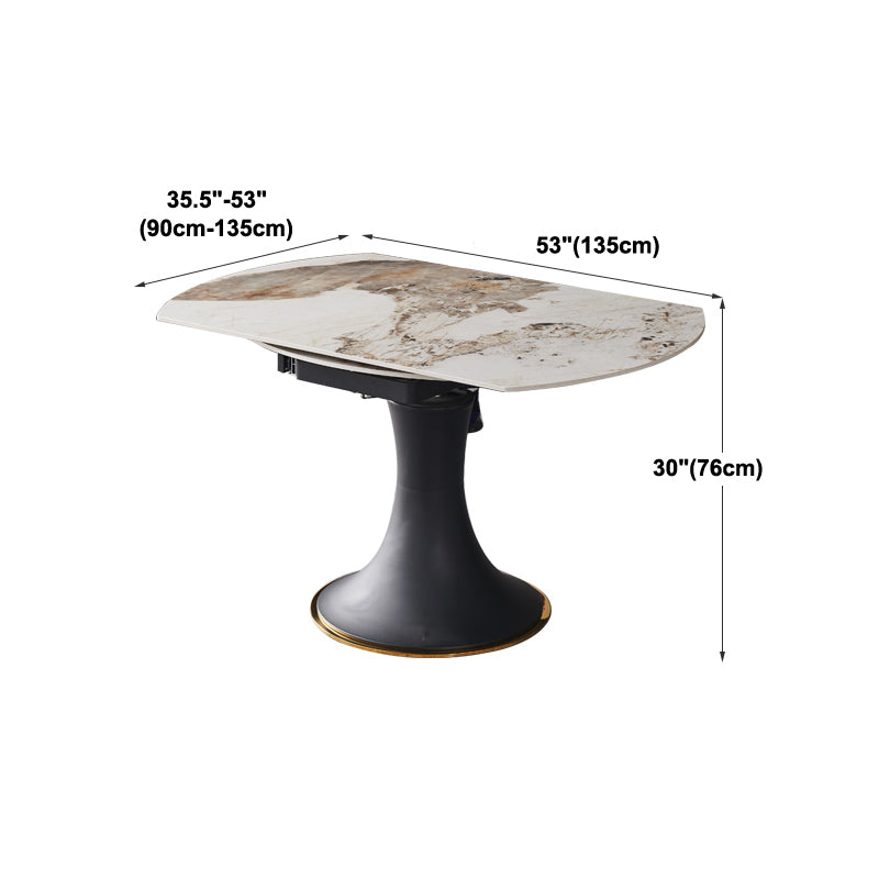 Luxury Sintered Stone Dining Table Round Table with Black Metal Base Clearhalo ' dining_table' 'Dining Tables & Seating' 'Dining Tables' 'furn' 'furn_dining_table' 'Furniture' 'furniture_dining_table' 'Kitchen & Dining Furniture' 'kitchen&dining_furn' 'kitchen' 'kitchen_dining_table' 4246838