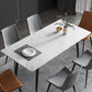 Rectangle Industrial Dining Room Table White Sintered Stone Table with 4 Black Legs Clearhalo ' dining_table' 'Dining Tables & Seating' 'Dining Tables' 'furn' 'furn_dining_table' 'Furniture' 'furniture_dining_table' 'Kitchen & Dining Furniture' 'kitchen&dining_furn' 'kitchen' 'kitchen_dining_table' 4246843
