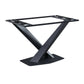 Rectangle Traditional Luxury Dining Table Sintered Stone Table with Black Metal Pedestal Base Clearhalo ' dining_table' 'Dining Tables & Seating' 'Dining Tables' 'furn' 'furn_dining_table' 'Furniture' 'furniture_dining_table' 'Kitchen & Dining Furniture' 'kitchen&dining_furn' 'kitchen' 'kitchen_dining_table' 4246857