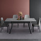 Rectangle Industrial Dining Table Extendable Sintered Stone Table with 4 Black Legs Clearhalo ' dining_table' 'Dining Tables & Seating' 'Dining Tables' 'furn' 'furn_dining_table' 'Furniture' 'furniture_dining_table' 'Kitchen & Dining Furniture' 'kitchen&dining_furn' 'kitchen' 'kitchen_dining_table' 4246886