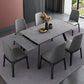 Rectangle Industrial Dining Table Extendable Sintered Stone Table with 4 Black Legs Clearhalo ' dining_table' 'Dining Tables & Seating' 'Dining Tables' 'furn' 'furn_dining_table' 'Furniture' 'furniture_dining_table' 'Kitchen & Dining Furniture' 'kitchen&dining_furn' 'kitchen' 'kitchen_dining_table' 4246896
