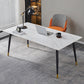 Rectangle Traditional Luxury Table Sintered Stone Table with 4 Black Legs Clearhalo ' dining_table' 'Dining Tables & Seating' 'Dining Tables' 'furn' 'furn_dining_table' 'Furniture' 'furniture_dining_table' 'Kitchen & Dining Furniture' 'kitchen&dining_furn' 'kitchen' 'kitchen_dining_table' 4246902