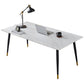 Rectangle Traditional Luxury Table Sintered Stone Table with 4 Black Legs White Without Chairs Clearhalo ' dining_table' 'Dining Tables & Seating' 'Dining Tables' 'furn' 'furn_dining_table' 'Furniture' 'furniture_dining_table' 'Kitchen & Dining Furniture' 'kitchen&dining_furn' 'kitchen' 'kitchen_dining_table' 4246906