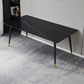 Rectangle Traditional Luxury Table Sintered Stone Table with 4 Black Legs Clearhalo ' dining_table' 'Dining Tables & Seating' 'Dining Tables' 'furn' 'furn_dining_table' 'Furniture' 'furniture_dining_table' 'Kitchen & Dining Furniture' 'kitchen&dining_furn' 'kitchen' 'kitchen_dining_table' 4246912