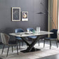 Rectangle Traditional Luxury Dining Table Grey Sintered Stone Table with Black Metal Pedestal Base Clearhalo ' dining_table' 'Dining Tables & Seating' 'Dining Tables' 'furn' 'furn_dining_table' 'Furniture' 'furniture_dining_table' 'Kitchen & Dining Furniture' 'kitchen&dining_furn' 'kitchen' 'kitchen_dining_table' 4246921