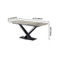 Rectangle Traditional Luxury Dining Table Grey Sintered Stone Table with Black Metal Pedestal Base Clearhalo ' dining_table' 'Dining Tables & Seating' 'Dining Tables' 'furn' 'furn_dining_table' 'Furniture' 'furniture_dining_table' 'Kitchen & Dining Furniture' 'kitchen&dining_furn' 'kitchen' 'kitchen_dining_table' 4246930