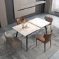Rectangle Extendable Industrial Dining Table White Sintered Stone Table with 4 Black Legs Clearhalo ' dining_table' 'Dining Tables & Seating' 'Dining Tables' 'furn' 'furn_dining_table' 'Furniture' 'furniture_dining_table' 'Kitchen & Dining Furniture' 'kitchen&dining_furn' 'kitchen' 'kitchen_dining_table' 4246948