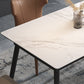 Rectangle Extendable Industrial Dining Table White Sintered Stone Table with 4 Black Legs Clearhalo ' dining_table' 'Dining Tables & Seating' 'Dining Tables' 'furn' 'furn_dining_table' 'Furniture' 'furniture_dining_table' 'Kitchen & Dining Furniture' 'kitchen&dining_furn' 'kitchen' 'kitchen_dining_table' 4246953