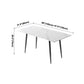 Rectangle Extendable Industrial Dining Table White Sintered Stone Table with 4 Black Legs Clearhalo ' dining_table' 'Dining Tables & Seating' 'Dining Tables' 'furn' 'furn_dining_table' 'Furniture' 'furniture_dining_table' 'Kitchen & Dining Furniture' 'kitchen&dining_furn' 'kitchen' 'kitchen_dining_table' 4246956